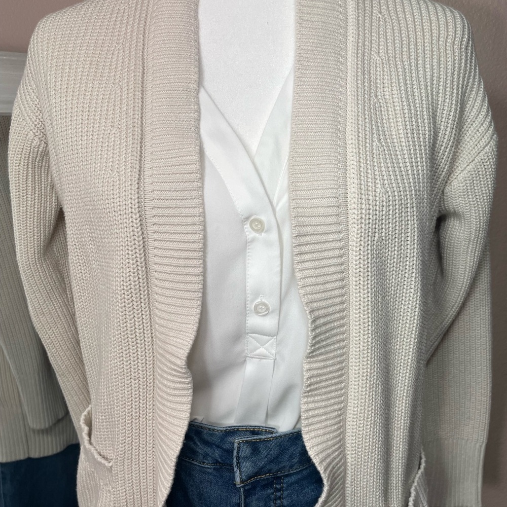 Max & Mia‎ Cream Chunky Knit Cardigan Sweater